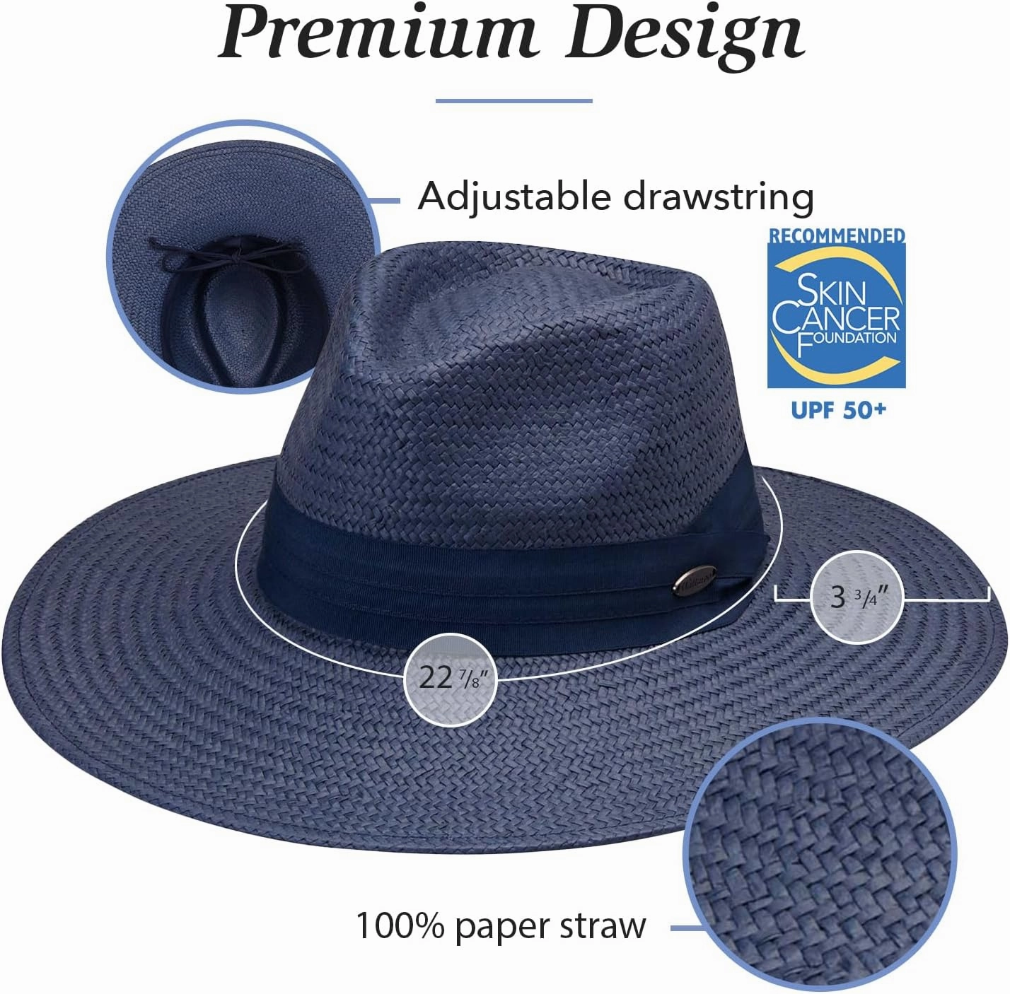 Wallaroo Hat Company Women’s Klara Fedora – UPF 50  UV Protection, Wide Brim, Medium Size, Packable, Adjustable Sun Hat