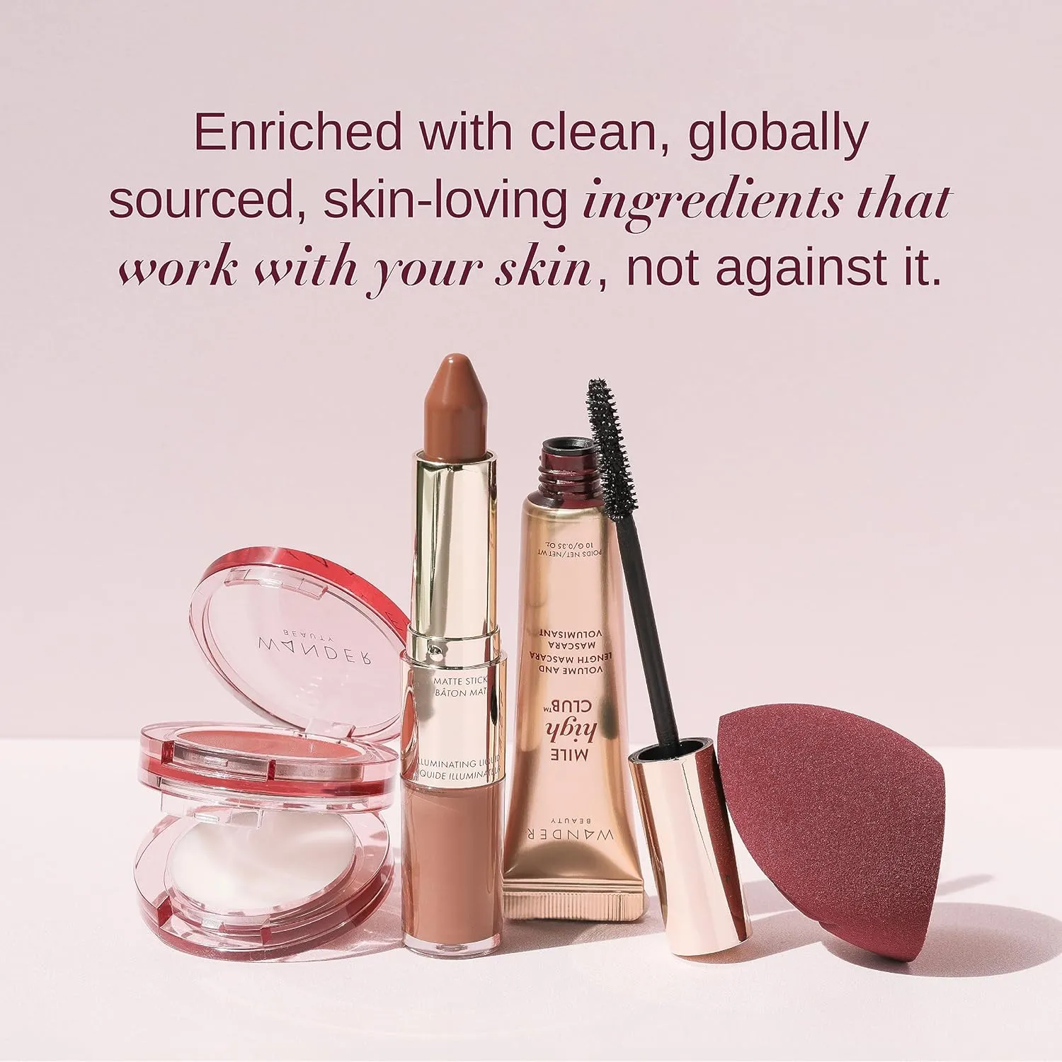 Wander Beauty Nude Illusion Liquid Foundation - Tan - Medium to Full Coverage Foundation - Natural Makeup with Vitamin E & Macadamia - Nude Skin Finish Blurs & Conceals - Travel-Friendly - 1.01 fl oz