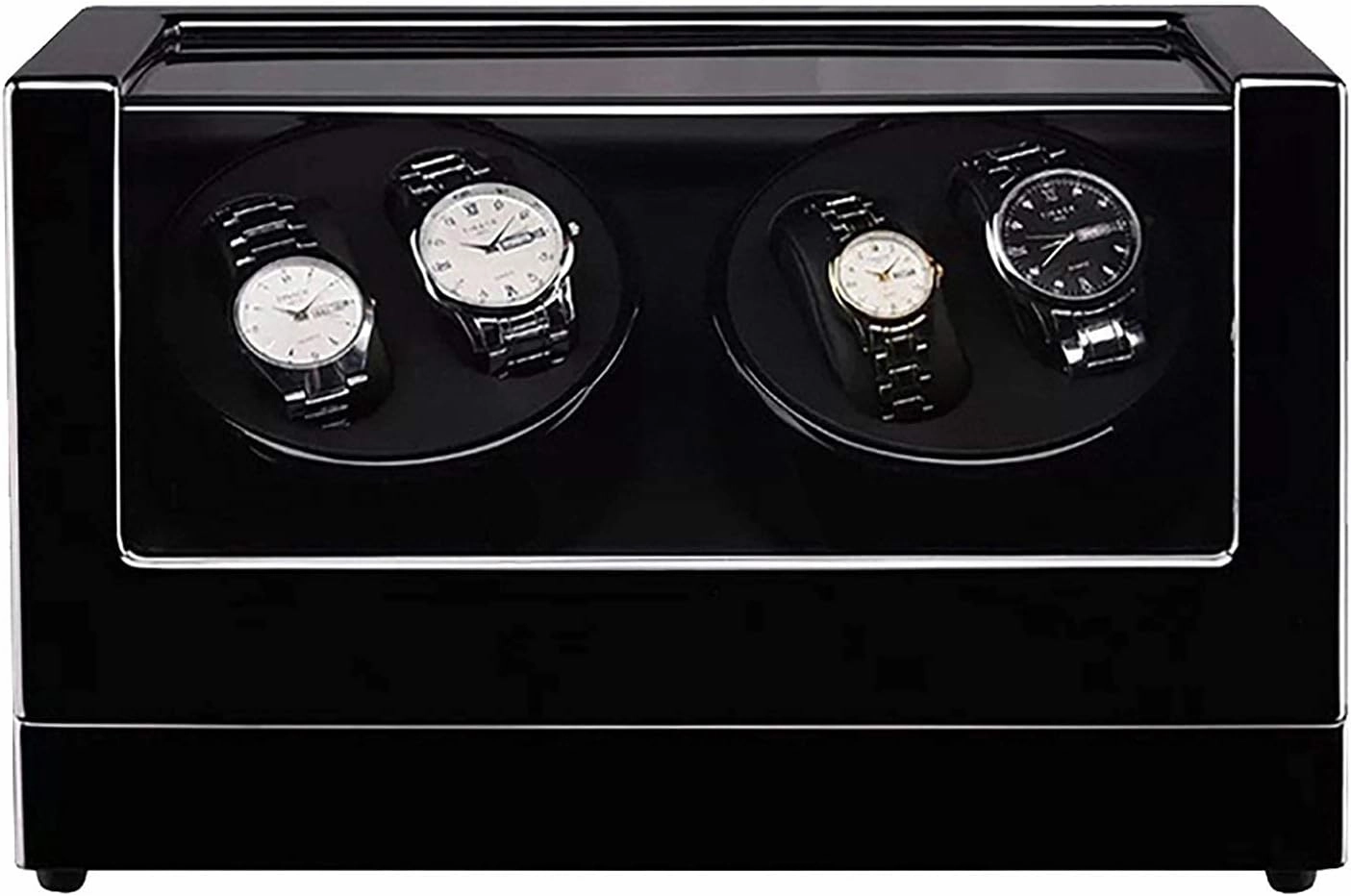 Watch Winder 4 0 Wooden Automatic Watch Winder Storage Box Transparent Cover Wrist Mechanical Watch Winding Box Double H