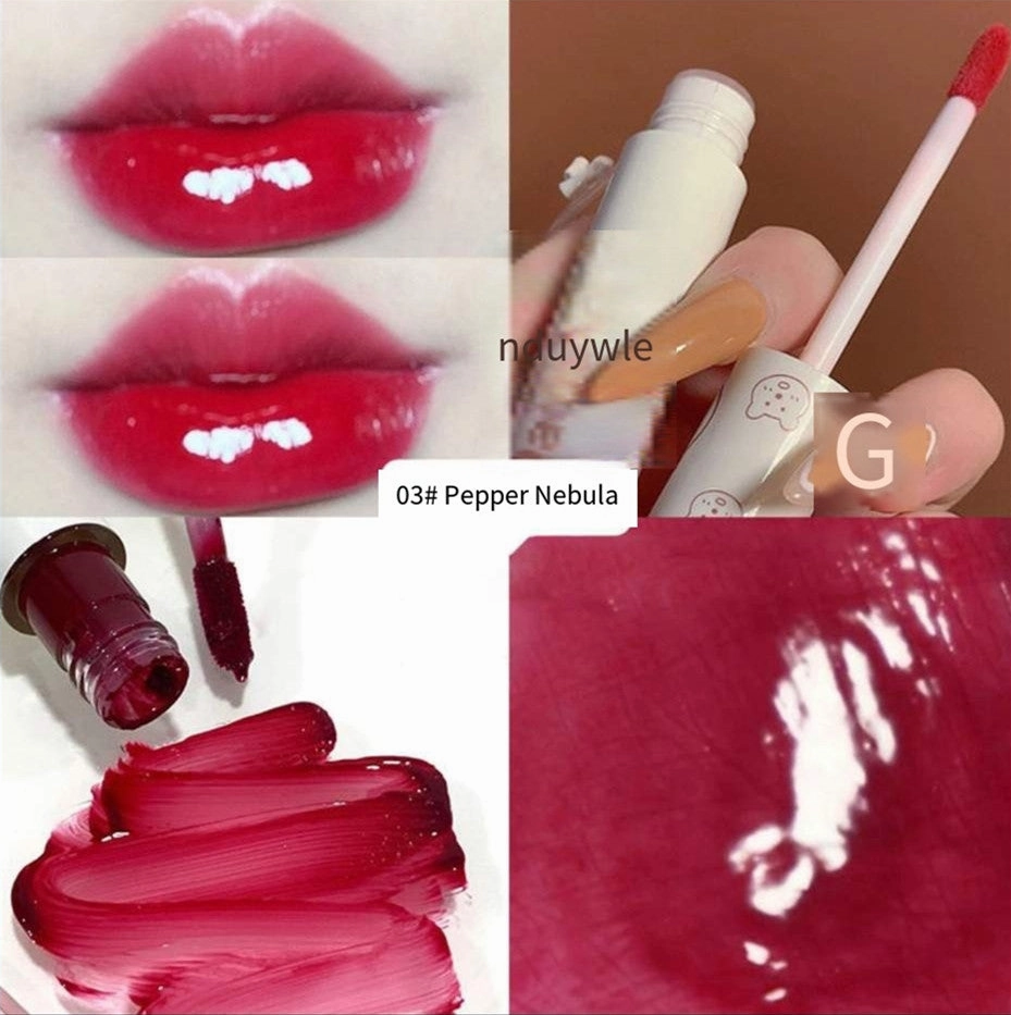 Water glossy clear glass lip    HA0662