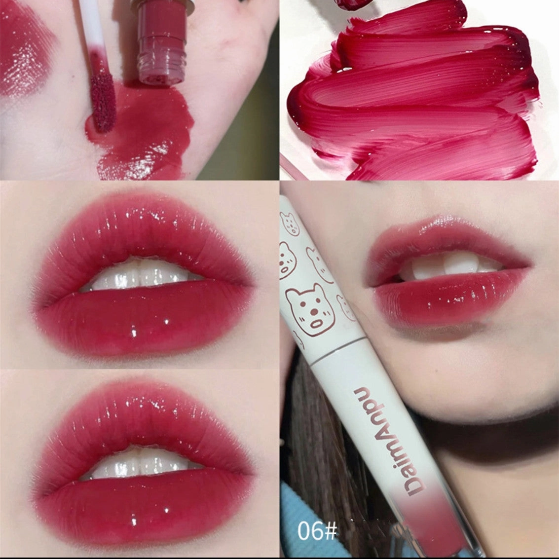 Water glossy clear glass lip    HA0662