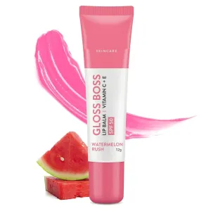 Watermelon Lip Balm (12gm) | Intense Moisturizer for Dry, Chapped Lips | Tinted | Glowing Pink Lips | Lip Balm with SPF 50 for Sun Protection   Vitamin C   E | for Women