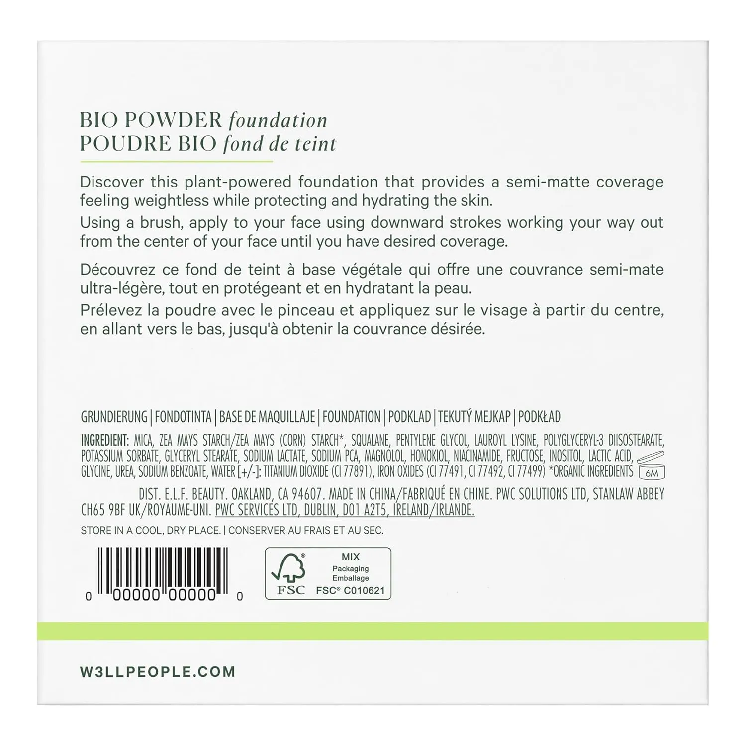 Well People Bio Powder Foundation, Lightweight & Hydrating Foundation For Perfecting & Smoothing Skin, Semi-Matte Finish, Vegan & Cruelty-free, 5.5W