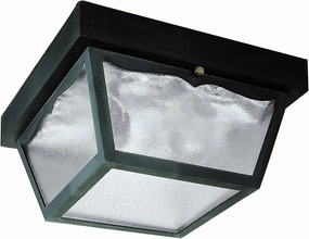 Westinghouse 6682300 Traditional Two-Light Outdoor Flush-Mount Fixture, Black Finish on Polypropylene, Frosted Glass Panels,White