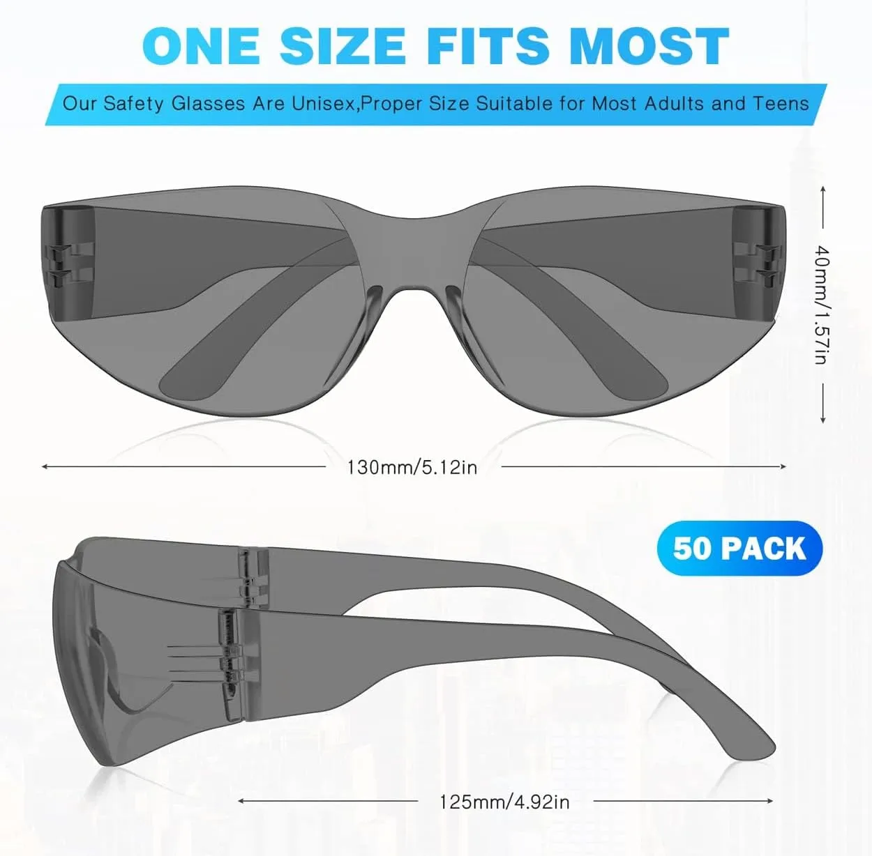 WFEANG Transparently Safety Glasses 30 Pair Protective Eyewear for Men Women ANSI Z87.1 Scratch & Impact Resistant Eye Protection for Work (15pack Clear   15pack Grey)