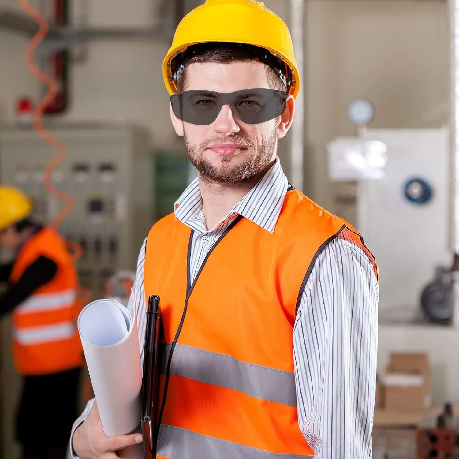 WFEANG Transparently Safety Glasses 30 Pair Protective Eyewear for Men Women ANSI Z87.1 Scratch & Impact Resistant Eye Protection for Work (15pack Clear   15pack Grey)