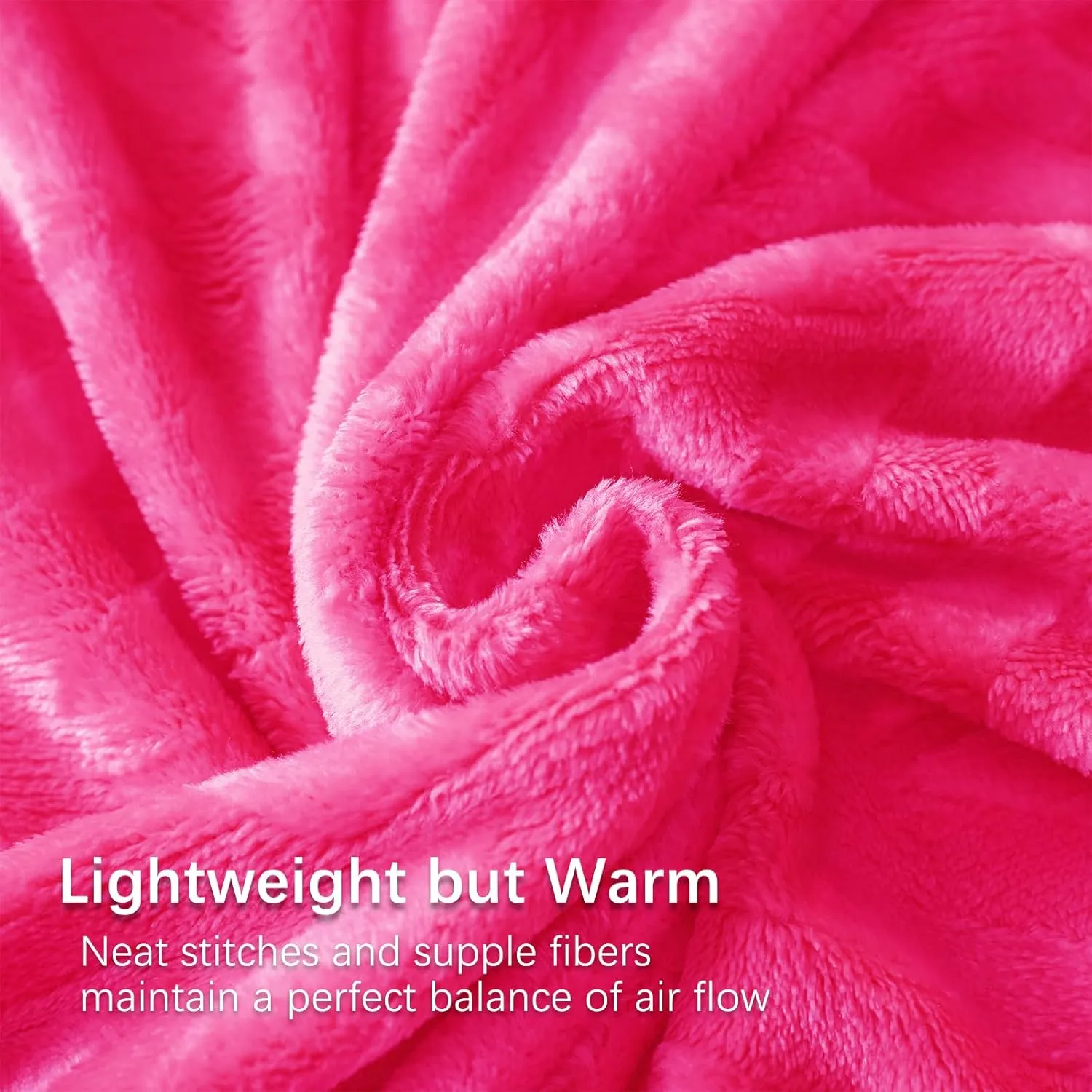 Whale Flotilla Flannel Fleece Queen Size Bed Blanket, Lightweight Breathable Soft Bedspread Plush Fluffy Coverlet Chevron Design Decorative Blanket for All Season, 90x90 Inch, Hot Pink