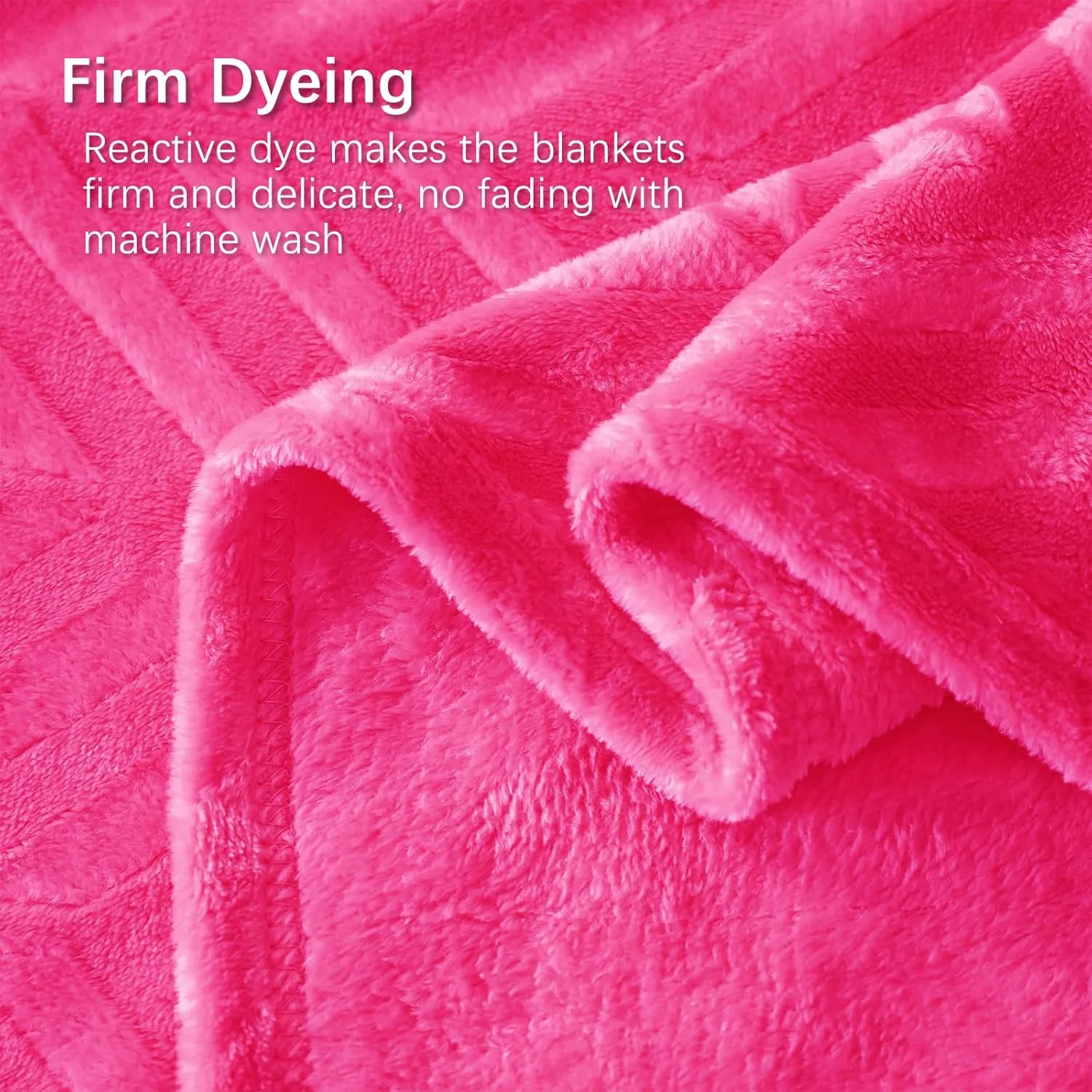 Whale Flotilla Flannel Fleece Queen Size Bed Blanket, Lightweight Breathable Soft Bedspread Plush Fluffy Coverlet Chevron Design Decorative Blanket for All Season, 90x90 Inch, Hot Pink