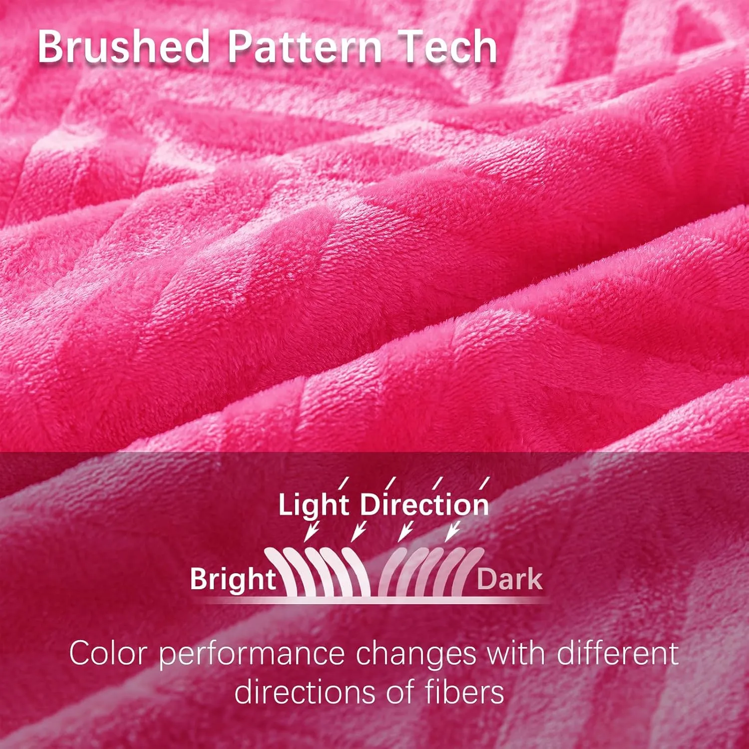 Whale Flotilla Flannel Fleece Queen Size Bed Blanket, Lightweight Breathable Soft Bedspread Plush Fluffy Coverlet Chevron Design Decorative Blanket for All Season, 90x90 Inch, Hot Pink