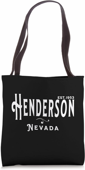 White Text Vintage Souvenir Visit Henderson Nevada Tote Bag