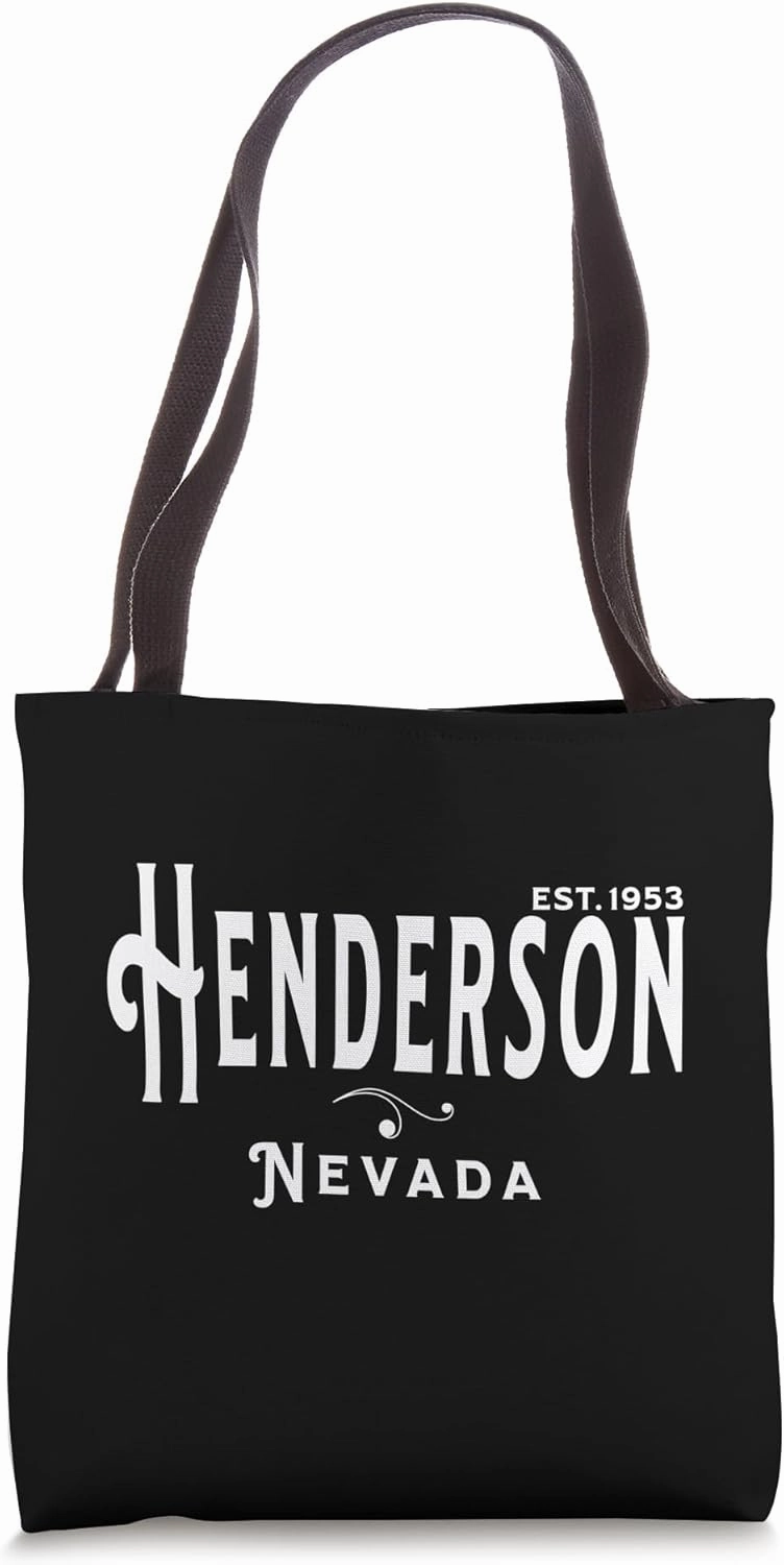 White Text Vintage Souvenir Visit Henderson Nevada Tote Bag