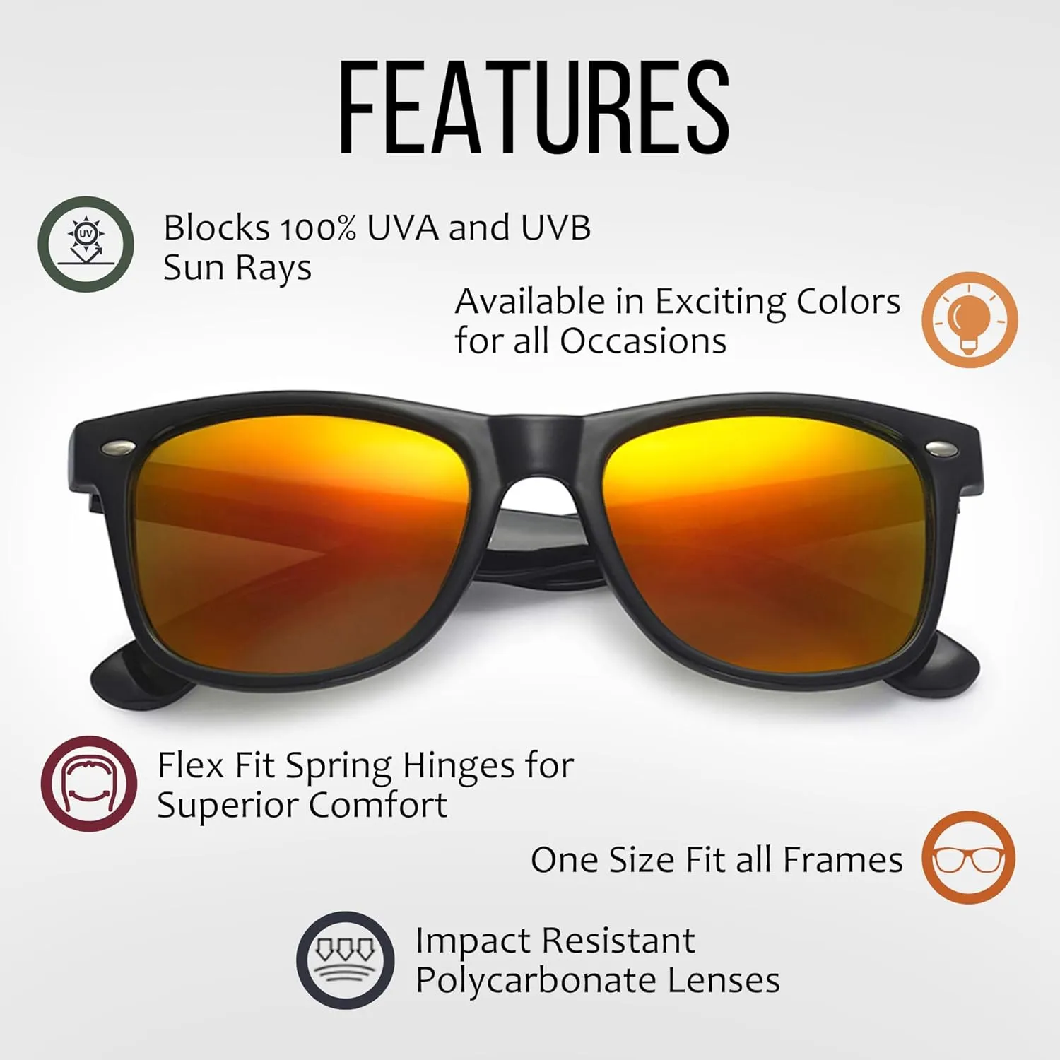 Wholesale Unisex 80's Retro Classic Sunglasses - 100% UV Protection Bulk Sunglasses for Adults & Teens - Pack of 4