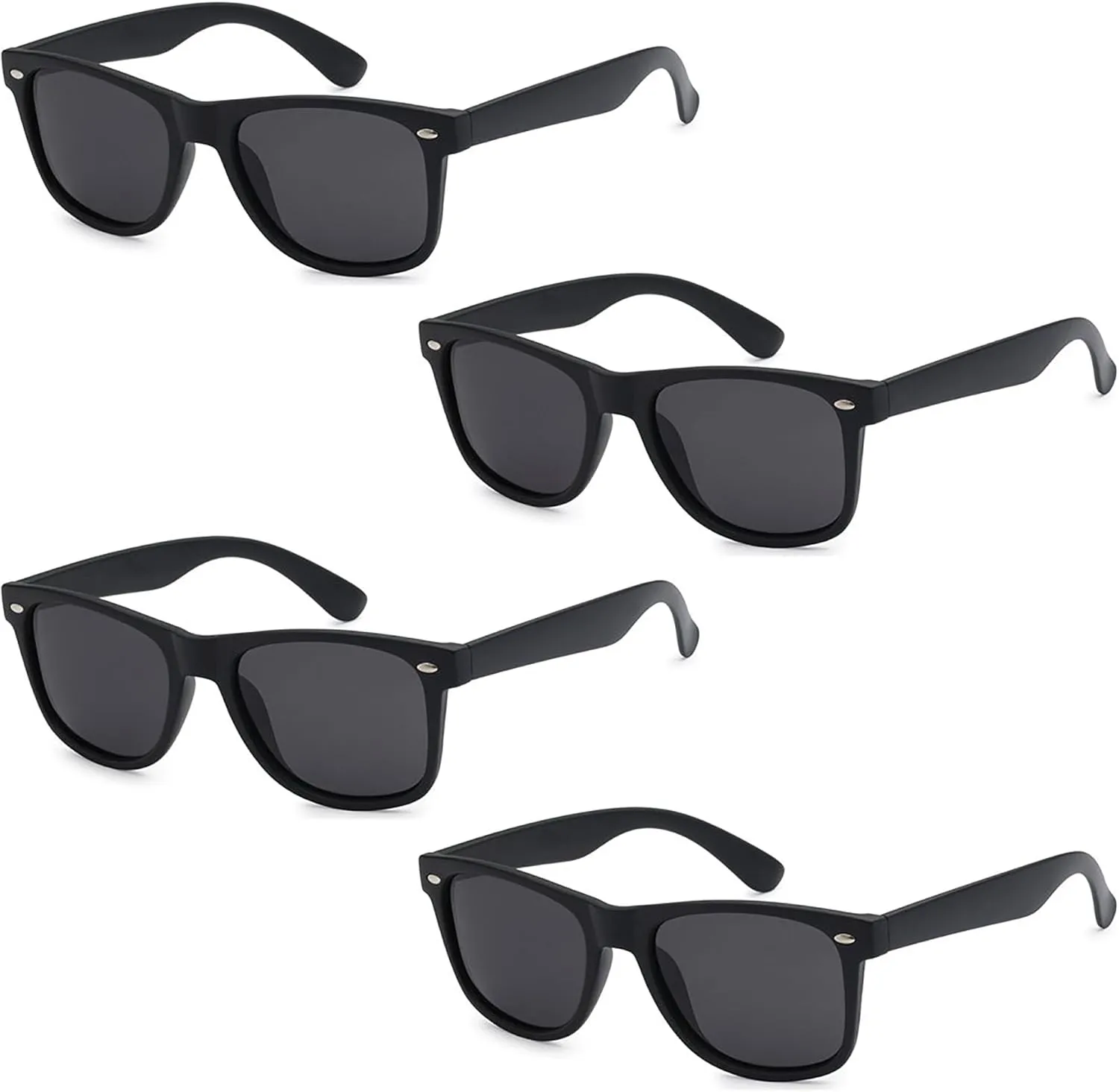 Wholesale Unisex 80's Retro Classic Sunglasses - 100% UV Protection Bulk Sunglasses for Adults & Teens - Pack of 4