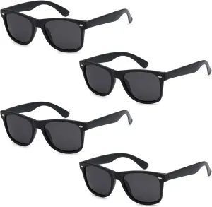Wholesale Unisex 80's Retro Classic Sunglasses - 100% UV Protection Bulk Sunglasses for Adults & Teens - Pack of 4