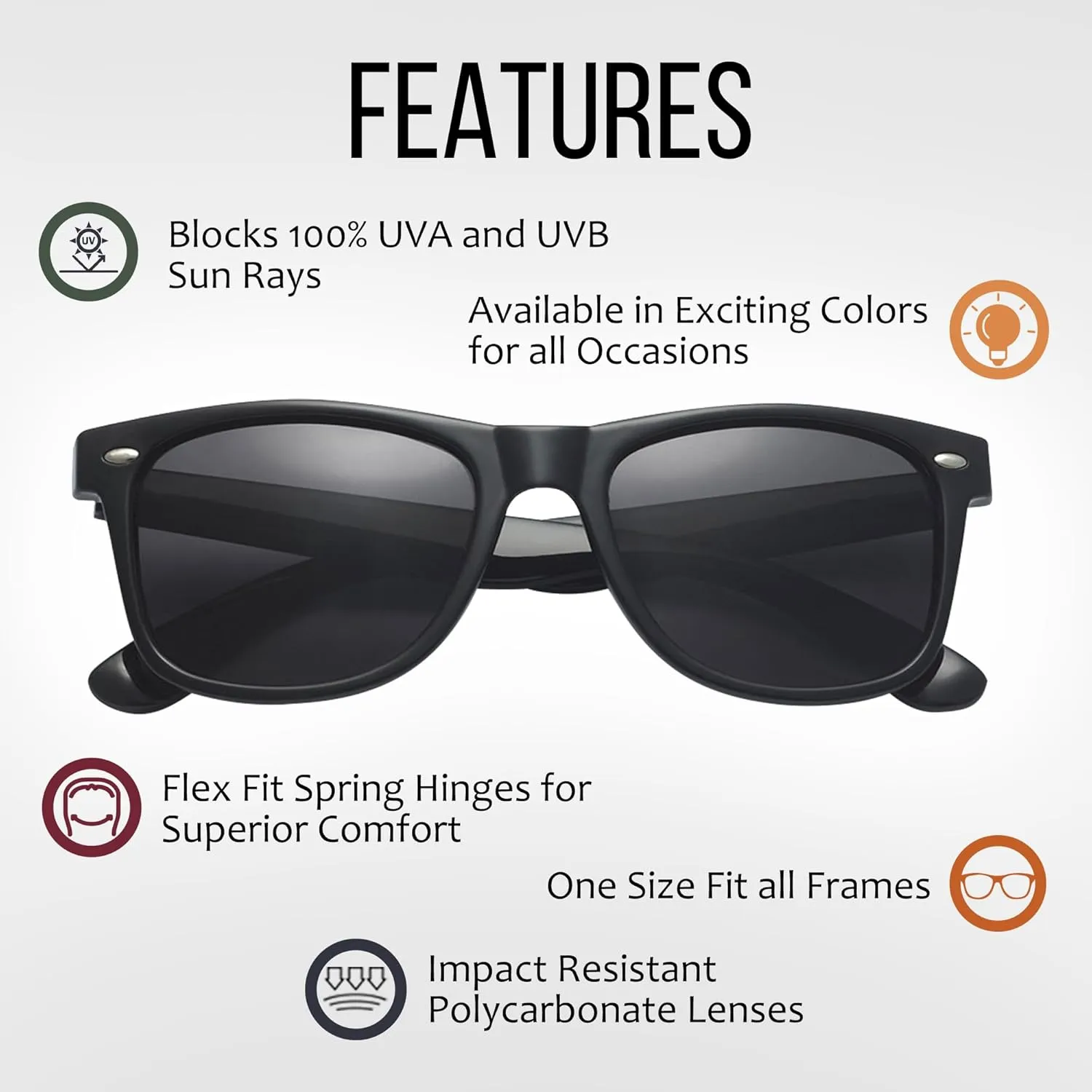 Wholesale Unisex 80's Retro Classic Sunglasses - 100% UV Protection Bulk Sunglasses for Adults & Teens - Pack of 4
