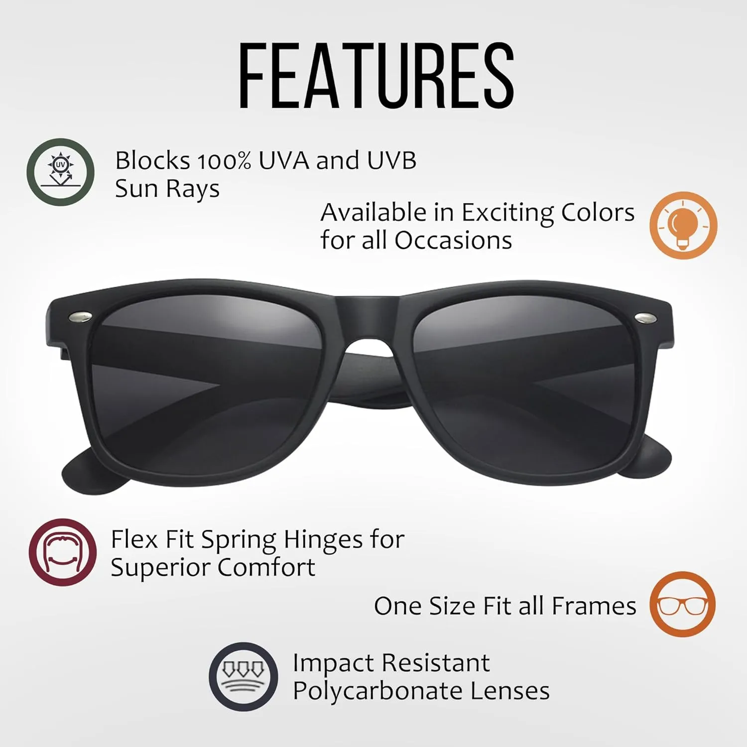 Wholesale Unisex 80's Retro Classic Sunglasses - 100% UV Protection Bulk Sunglasses for Adults & Teens - Pack of 4