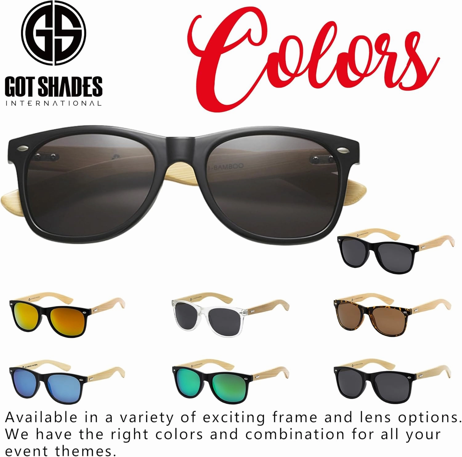Wholesale Bamboo Sunglasses Retro 80's Wood Sunglasses Men-Cool Sunglasses for Men & Women-10 Pack