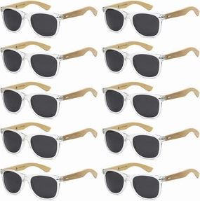 Wholesale Bamboo Sunglasses Retro 80's Wood Sunglasses Men-Cool Sunglasses for Men & Women-10 Pack