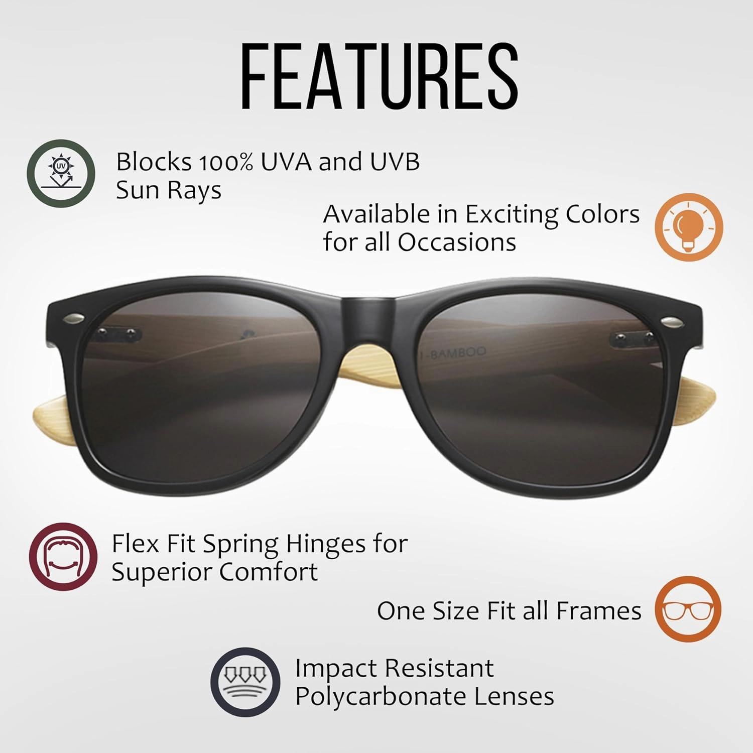 Wholesale Bamboo Sunglasses Retro 80's Wood Sunglasses Men-Cool Sunglasses for Men & Women-10 Pack