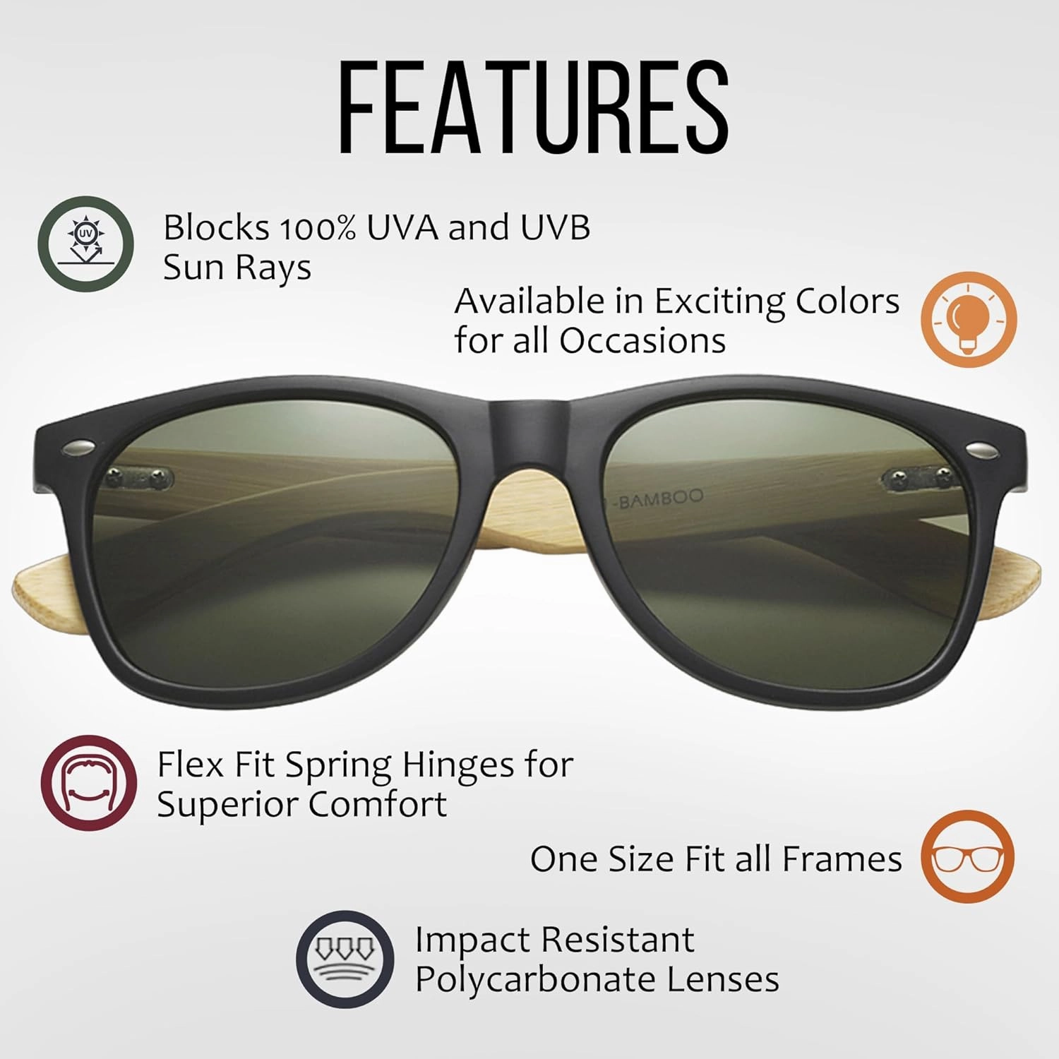 Wholesale Bamboo Sunglasses Retro 80's Wood Sunglasses Men-Cool Sunglasses for Men & Women-10 Pack