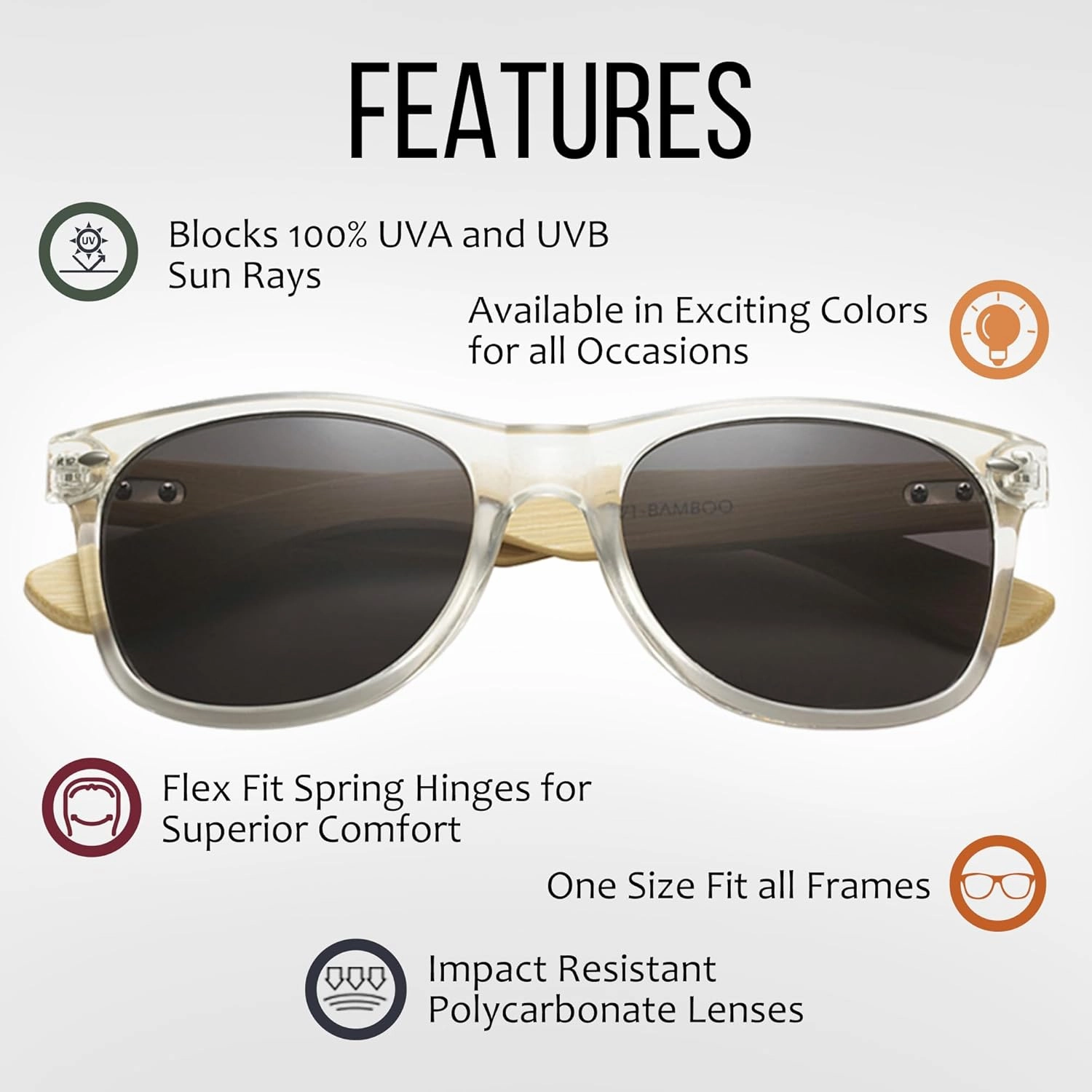 Wholesale Bamboo Sunglasses Retro 80's Wood Sunglasses Men-Cool Sunglasses for Men & Women-10 Pack