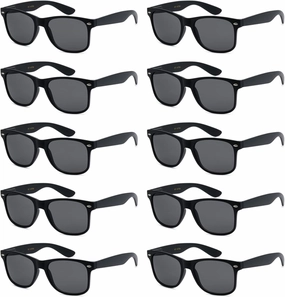 Wholesale Bulk Unisex 80's Retro 100% UV Sunglasses for Adults - 10 Pack - w/Flex Hinges