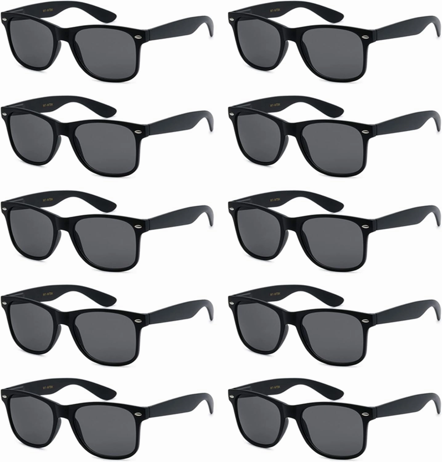 Wholesale Bulk Unisex 80's Retro 100% UV Sunglasses for Adults - 10 Pack - w/Flex Hinges