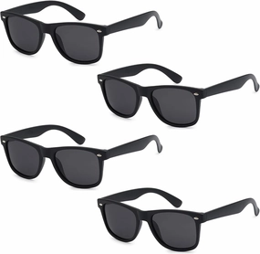 Wholesale Unisex 80's Retro Classic Sunglasses - 100% UV Protection Bulk Sunglasses for Adults & Teens - Pack of 4
