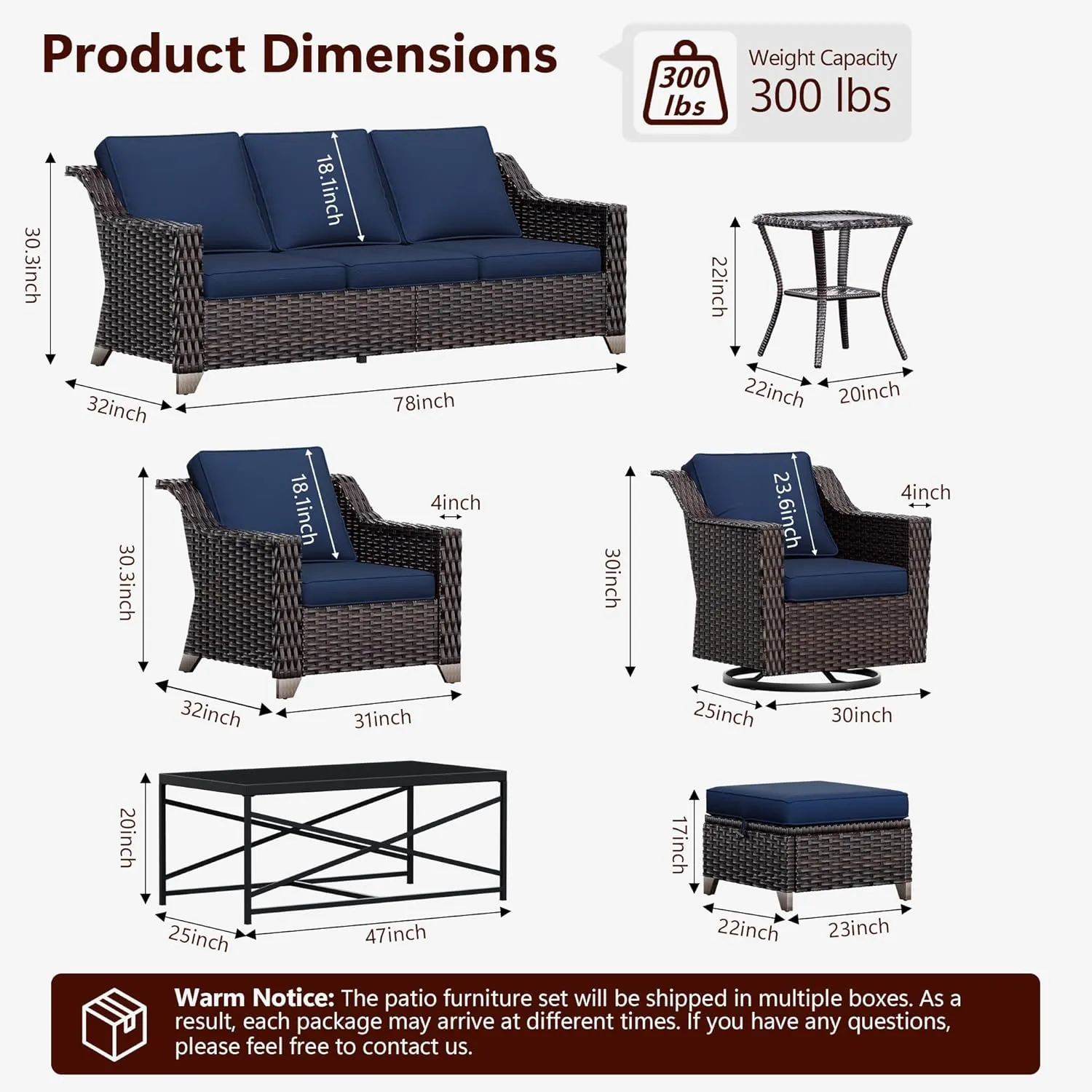 Wicker Patio Chairs Set of 2, Luxury Rattan Patio Furniture with Wide Armrest, Thickened Cushions, Outdoor Chairs for Deck, Porch Use