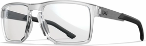 Wiley X WX Apex Sunglasses Safety Glasses for Men Shatterproof UV Eye Protection for Combat, Shooting & Outdoor Clear Lenses Gloss Crystal Clear Frames