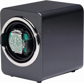 Winding Box Watch Winders - Mini Single Watch Shaker Color Watch Storage Box Automatic Mechanical Watch Winding Box Dual (Carbon Fiber Black)