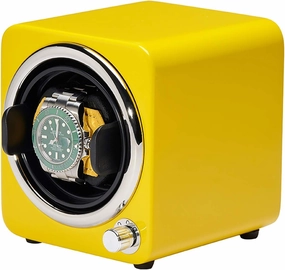 Winding Box Watch Winders - Mini Single Watch Shaker Color Watch Storage Box Automatic Mechanical Watch Winding Box Dual (Yellow)