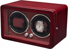 Winding Box Watch Winders - Red Wood Grain Watch Winding Box Household Watch Shaker Automatic Mechanical Watch Winder Piano Paint Watch Storage Case Dust-Proof