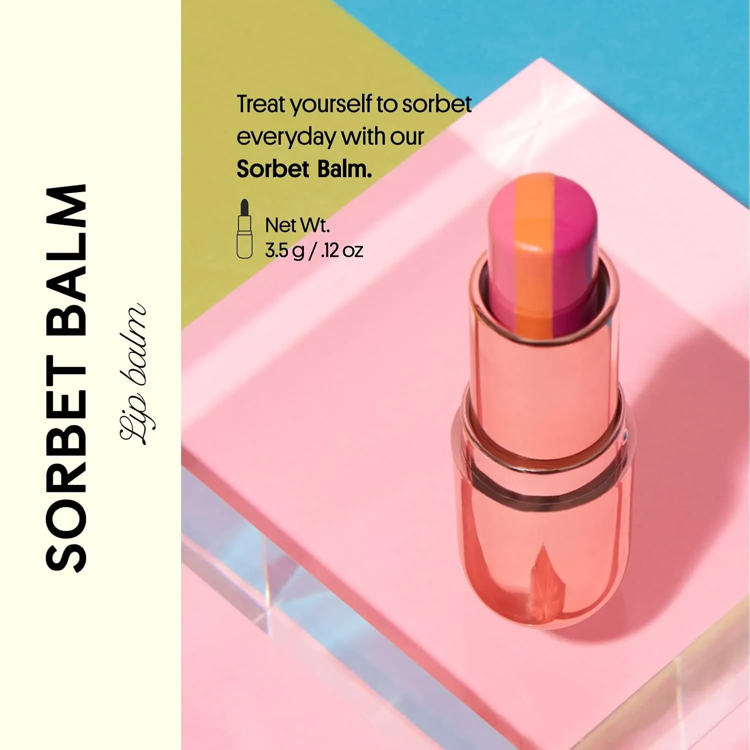 Winky Lux Sorbet Tri Tinted Lip Balm – Hydrating, Nourishing Lip Care with Jojoba Oil & Vitamin E, Sheer Pink Tint, Moisturizes & Softens Dry Lips, Buttery Soft with Juicy Finish