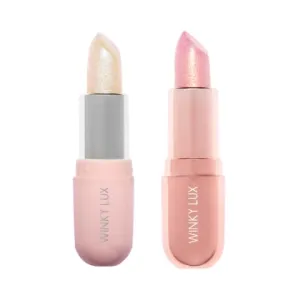 Winky Lux Unicorn Glimmer Balm & Rose Glimmer Balm Duo – pH Activated Color Changing Lip Balms, Hydrating, Subtle Sparkle, Subtle Vanilla Scent, Vegan & Cruelty-Free