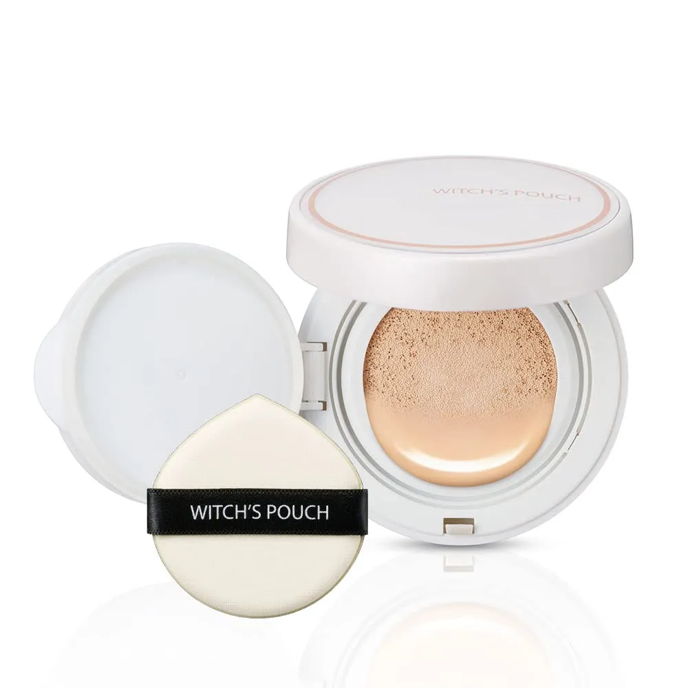 Witch's Pouch Essence Serum Facial Deep Hydration Radiant Barrier BB Cushion Foundation SPF38 PA   Cover Long Lasting Toneup Moisture Korean Makeup (23 Natural Beige)