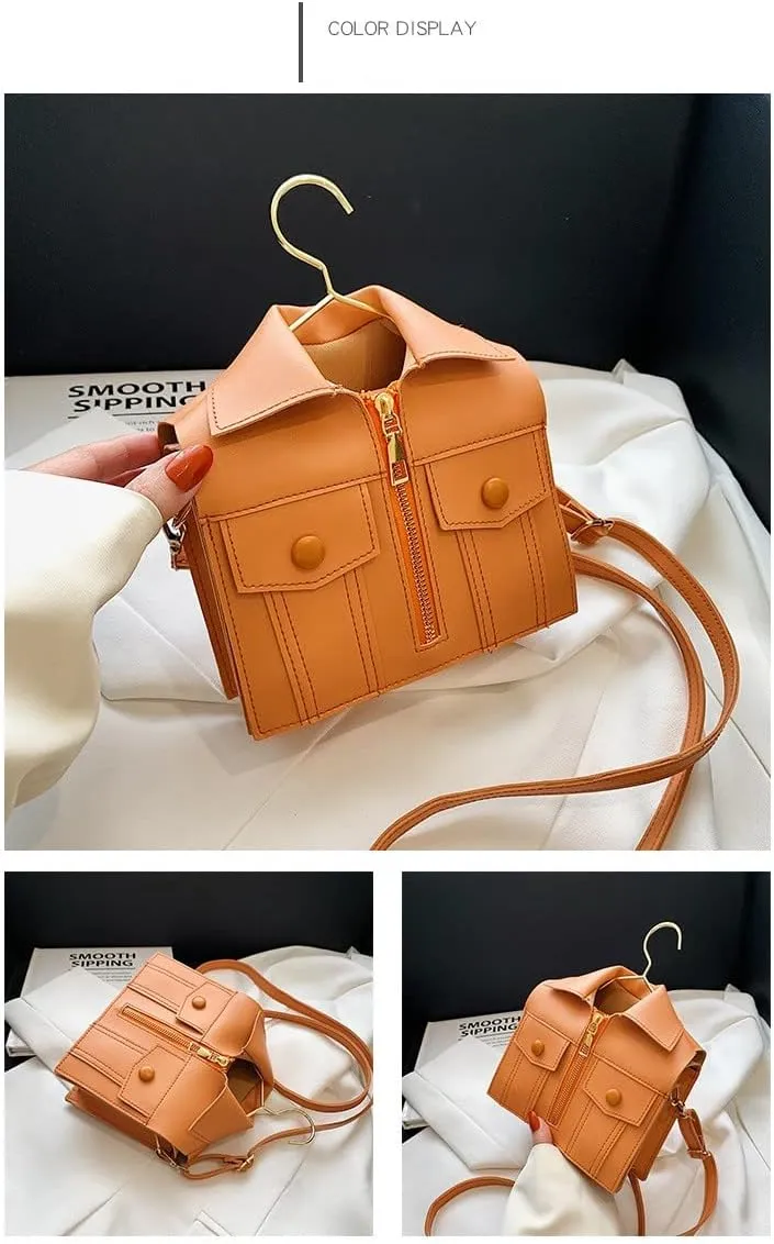 With A Brace of Three-dimensional Jacket Fashion Shirt PU Bag, Fashion Personality Leisure Diagonal Small Square Bag
