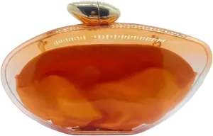 Women Acrylic Evening Clutch Purse Unique Clear Handbag with Detachable Chain for Wedding Party Prom, Orange