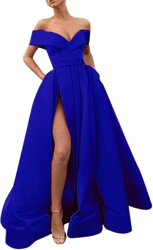 Women Floor Length Cocktail Chiffon Summer Dresses Temperament French Retro Low Cut V Neck Long Dress with High Slit