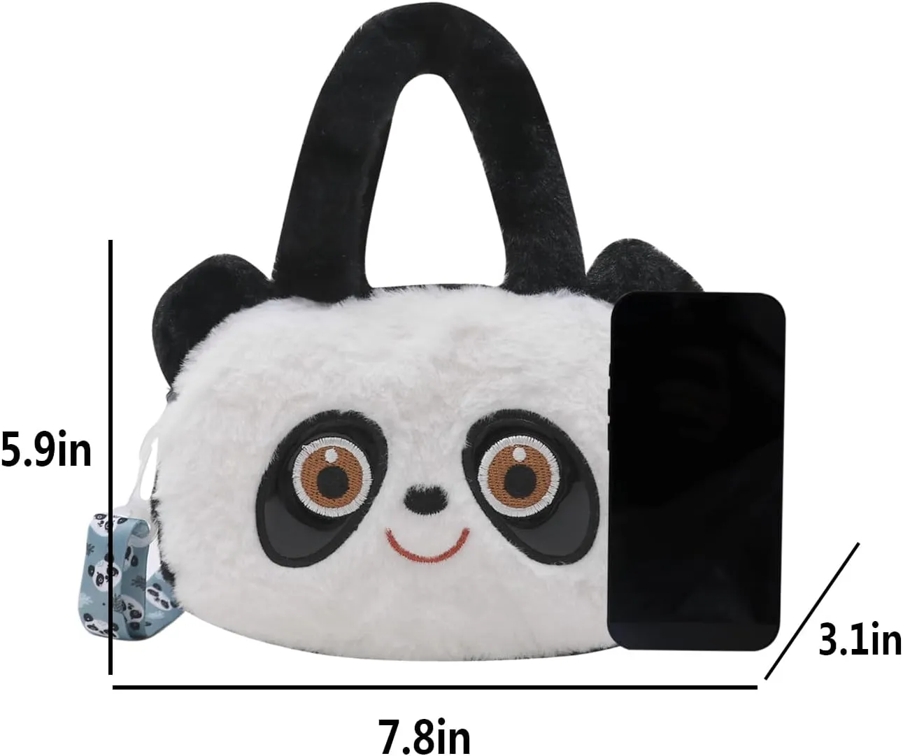Women Panda Furry Shoulder Bag Plush Handbag Tote Purse Fluffy Crossbody Bag Novelty Wallets for Adults Teen Girls,C#