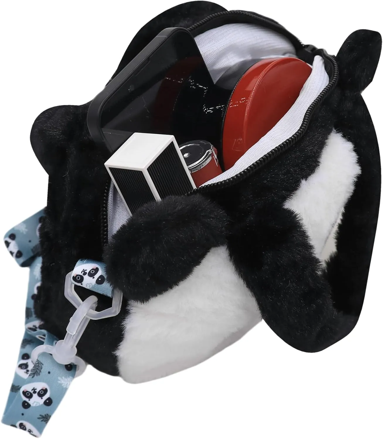 Women Panda Furry Shoulder Bag Plush Handbag Tote Purse Fluffy Crossbody Bag Novelty Wallets for Adults Teen Girls,C#
