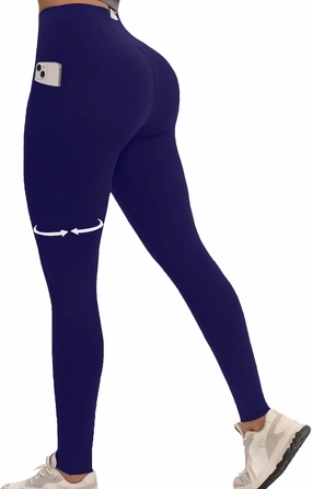 Women's Compression Leggings Butt Lifting Work Out Athletic Gym High Waist Tummy Control Stretchy with Pockets