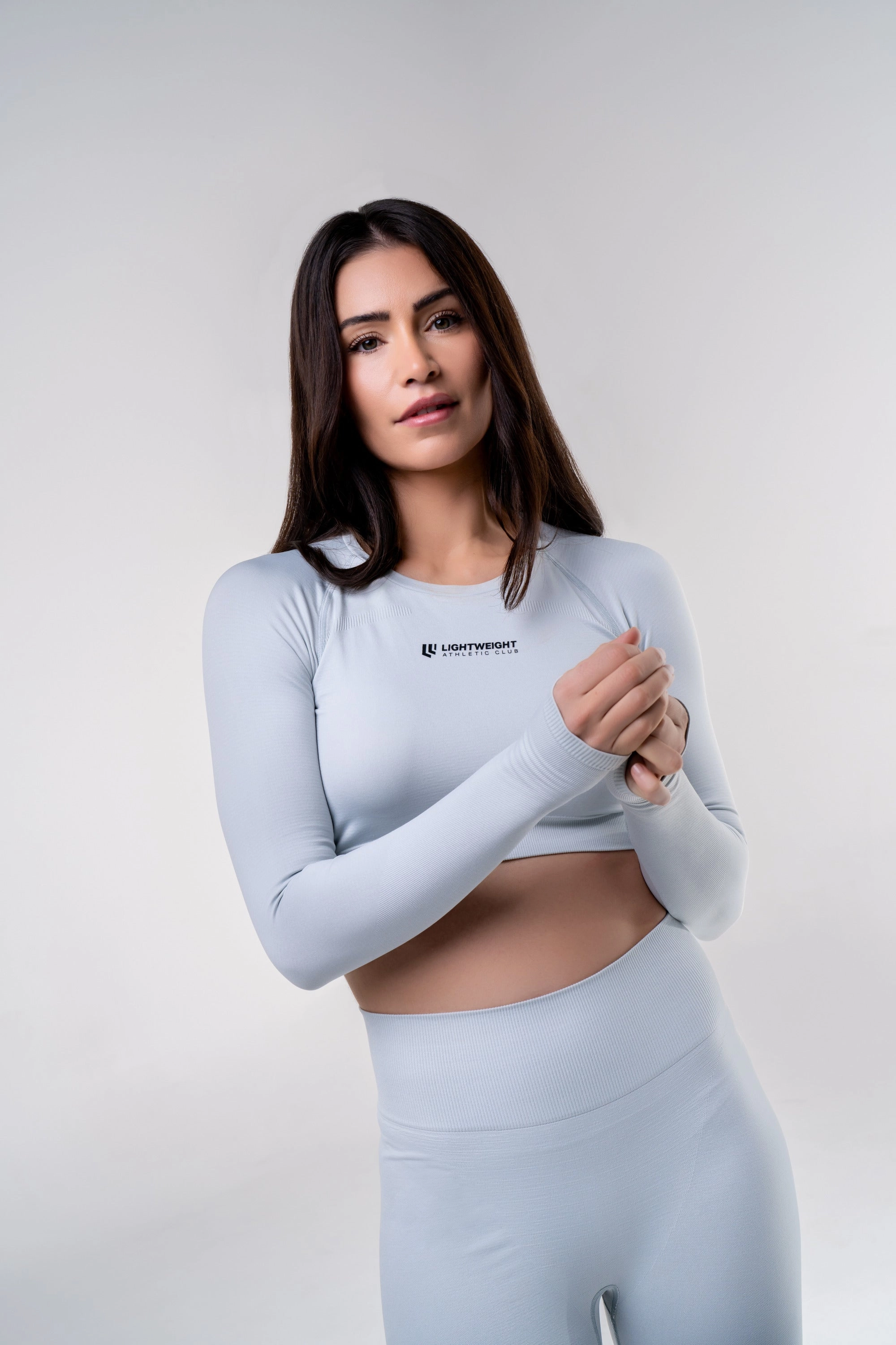 Women's Long Sleeve Compression Crop - Black