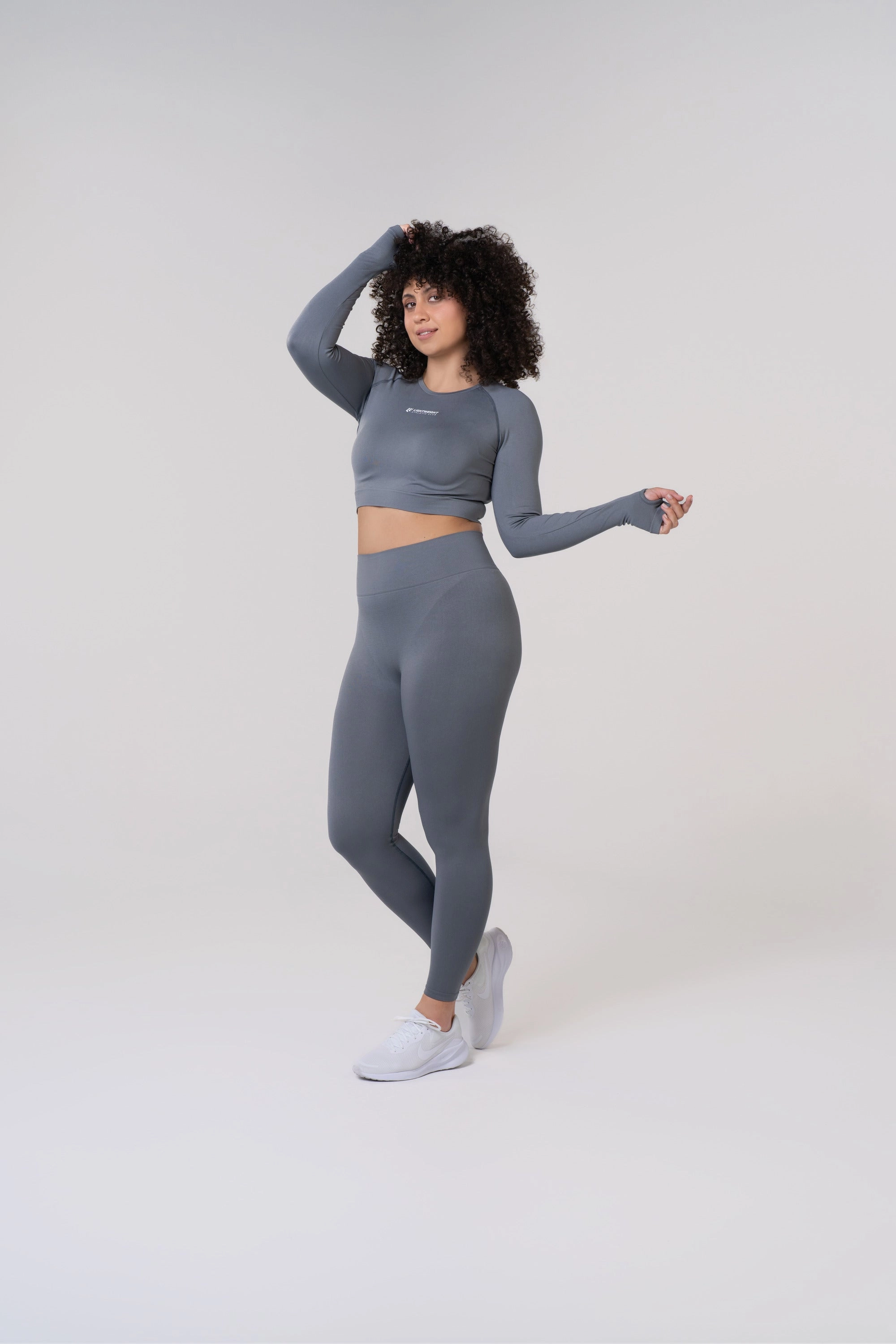 Women's Long Sleeve Compression Crop - Black