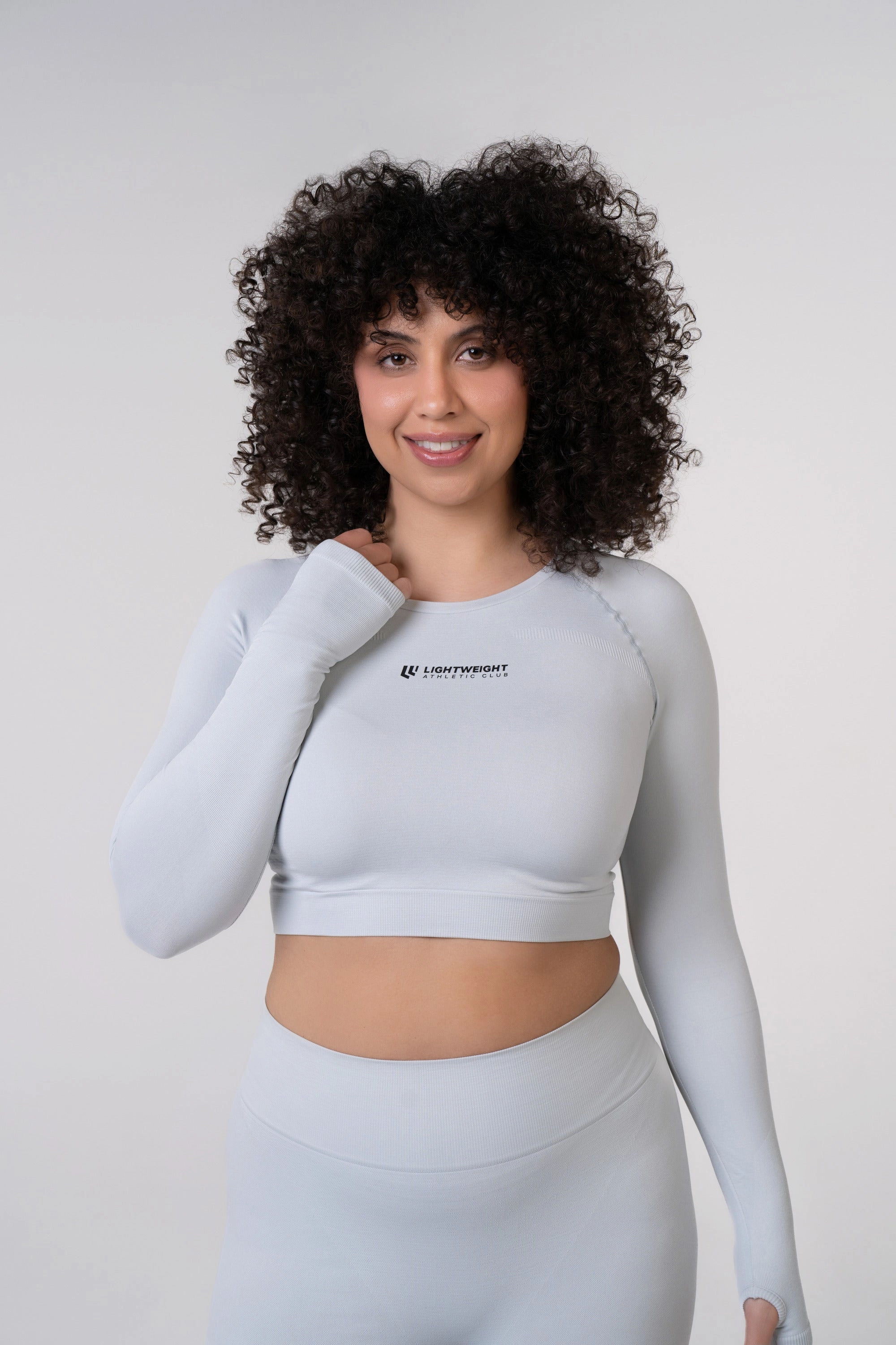 Women's Long Sleeve Compression Crop - Black
