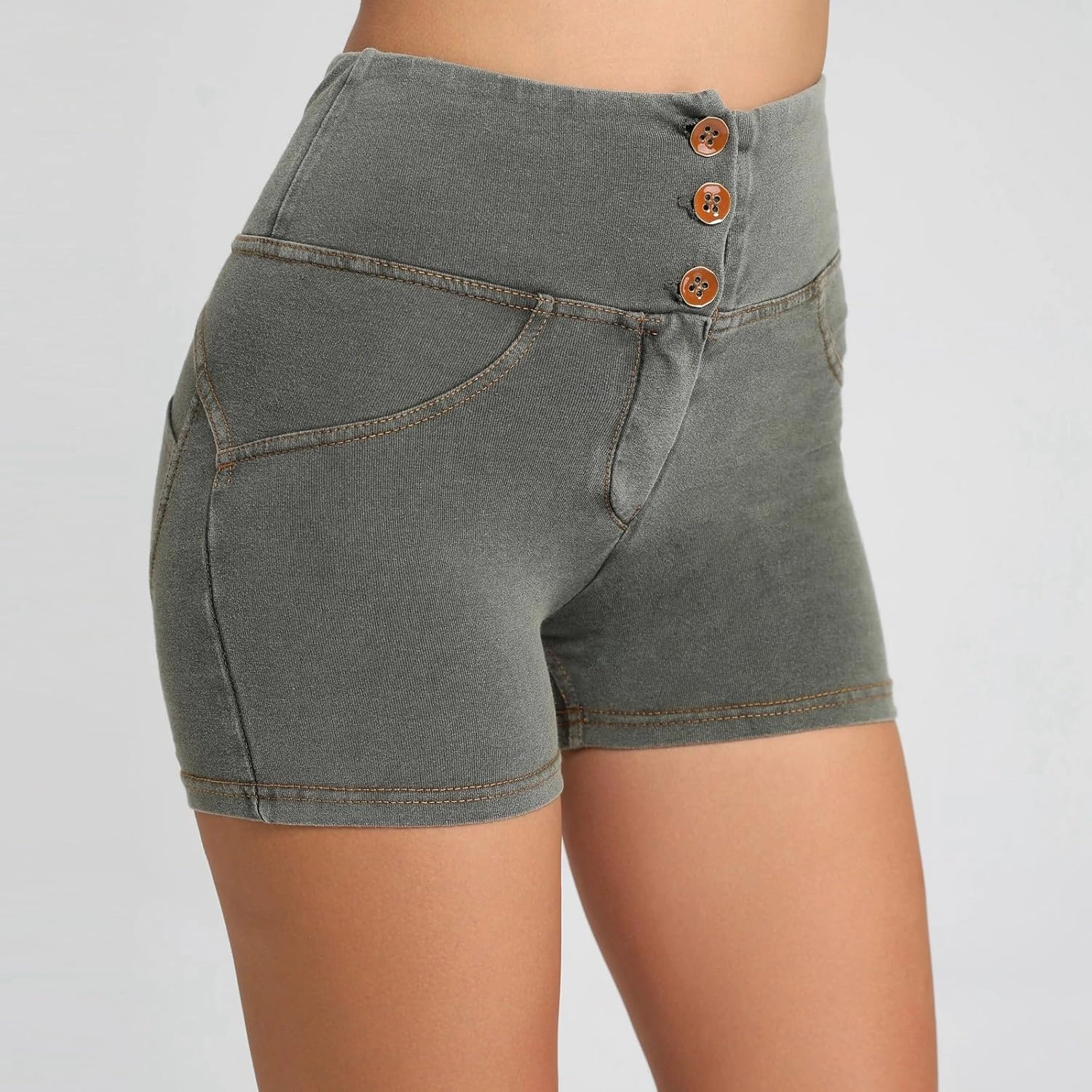 Women's Shorts Activewear High Waisted Tummy Control Spandex Booty Shorts Seamless Booty Biker Short Legging