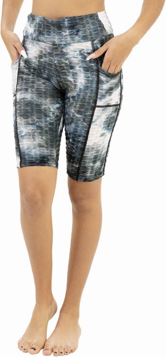 Women Workout Shorts, Capri - Brazilian Booty Lift, Anti-Cellulite, Scrunch Butt, Honeycomb Textured