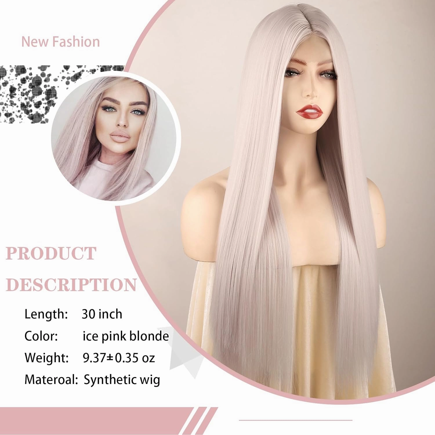 Xinran Long Blonde Wigs For Women Rose Gold Blonde Synthetic Full Wig Natural Looking Heat Resistant Hair Halloween Daily Party Use 30 inch