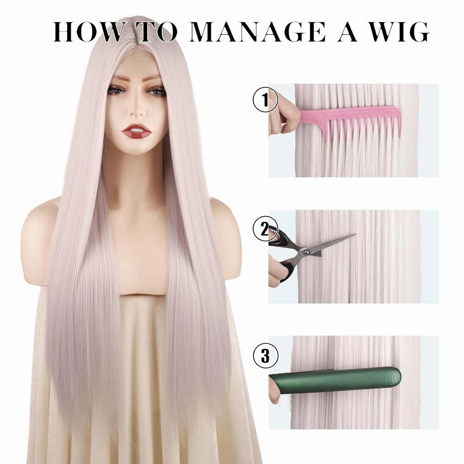 Xinran Long Blonde Wigs For Women Rose Gold Blonde Synthetic Full Wig Natural Looking Heat Resistant Hair Halloween Daily Party Use 30 inch