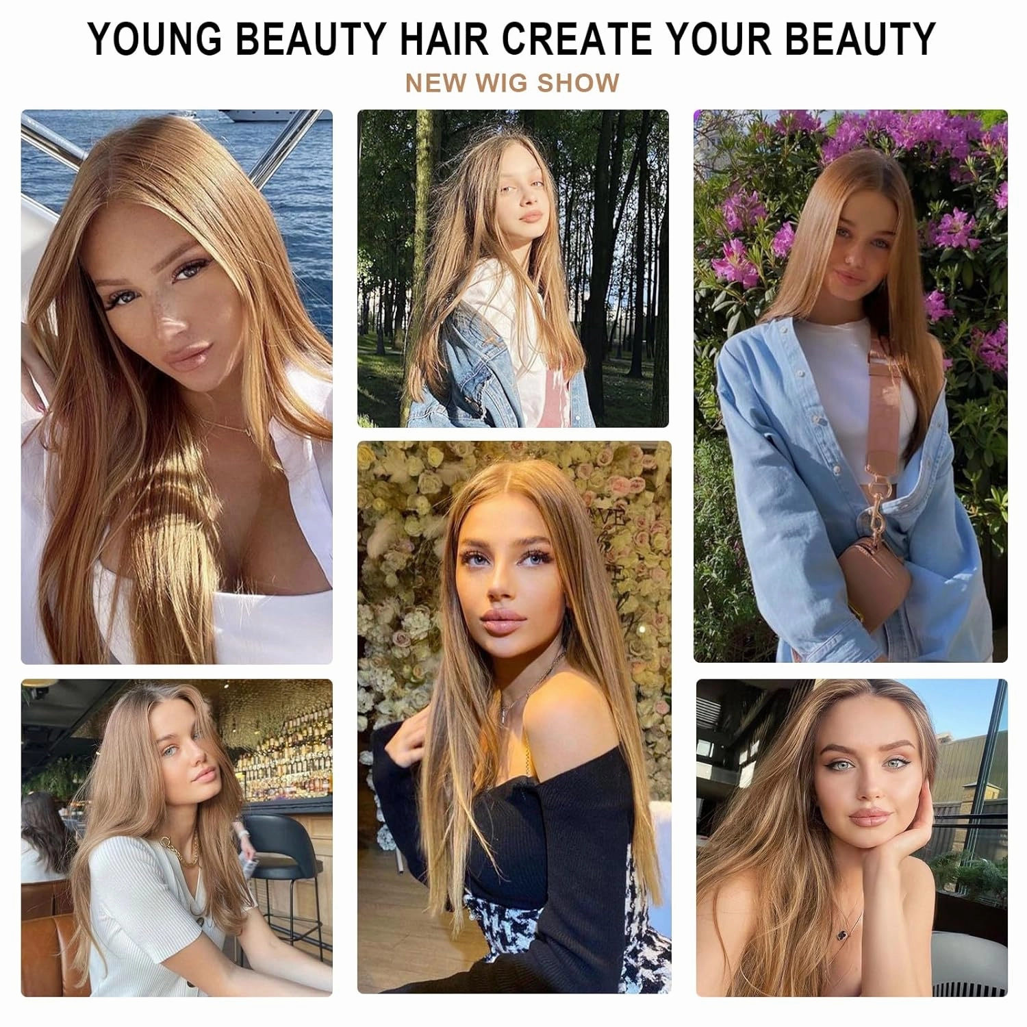 Xinran Long Brown Wigs For Women Middle Part Hairline Synthetic Full Wig Natural Looking Daily Party Wear Full Wig 30 Inch for Cosplay Halloween Party